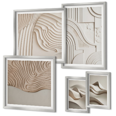 Bildergalerie-set für die wand Abstrakte beige-weiße Strukturen