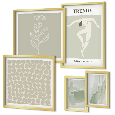 Bildergalerie-set für die wand Stilvolles Grafikdesign in Grün