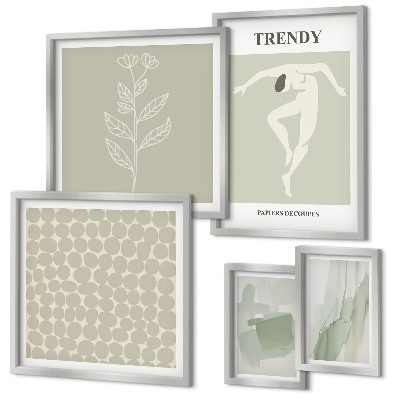 Bildergalerie-set für die wand Stilvolles Grafikdesign in Grün