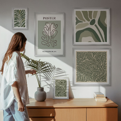 Modernes wandbilder-set Abstrakte Boho-Pflanzenformen