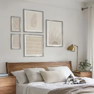 Bildergalerien-Set für die Wand stilvolle Dekorationen mit Motiven aus der Natur und Geometrie