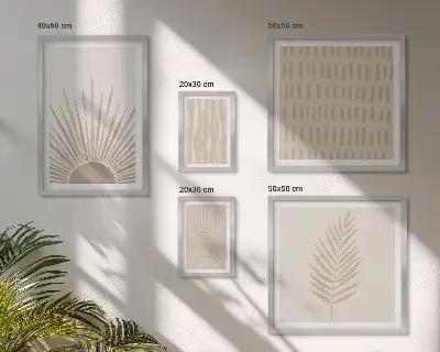 Bildergalerien-Set für die Wand stilvolle Dekorationen mit Motiven aus der Natur und Geometrie