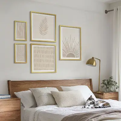 Bildergalerien-Set für die Wand stilvolle Dekorationen mit Motiven aus der Natur und Geometrie