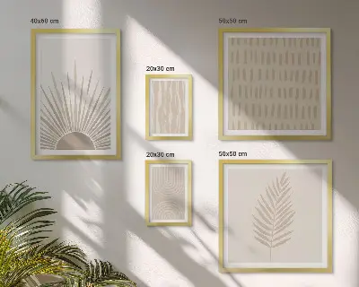 Bildergalerien-Set für die Wand stilvolle Dekorationen mit Motiven aus der Natur und Geometrie