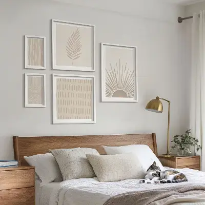 Bildergalerien-Set für die Wand stilvolle Dekorationen mit Motiven aus der Natur und Geometrie