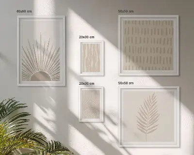 Bildergalerien-Set für die Wand stilvolle Dekorationen mit Motiven aus der Natur und Geometrie