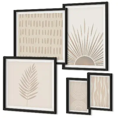Bildergalerien-Set für die Wand stilvolle Dekorationen mit Motiven aus der Natur und Geometrie