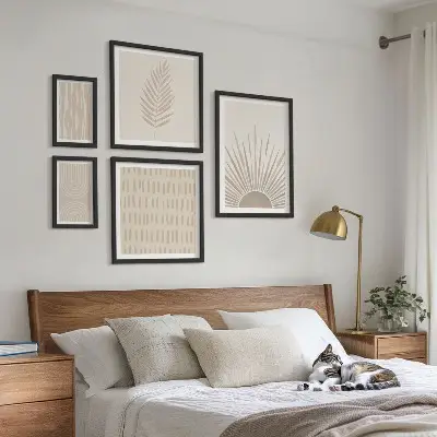 Bildergalerien-Set für die Wand stilvolle Dekorationen mit Motiven aus der Natur und Geometrie