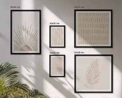 Bildergalerien-Set für die Wand stilvolle Dekorationen mit Motiven aus der Natur und Geometrie