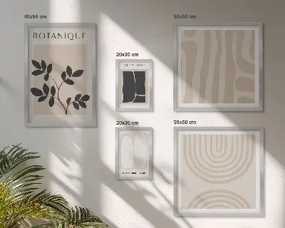 Modernes Wandbilder-Set mit stilvollen Pflanzengrafiken