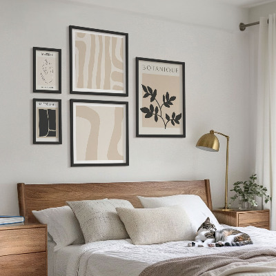 Bilderset fürs sofa Stilvolle abstrakte Pflanzengrafiken