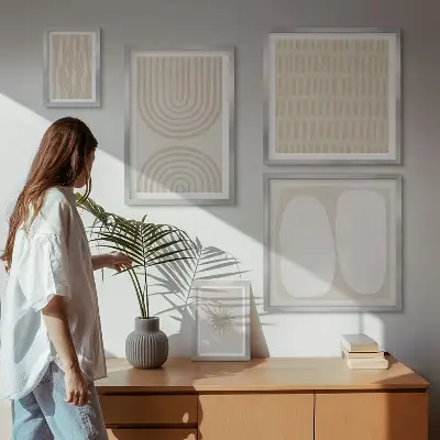 Bildergalerie-Set für die Wand mit stilvollen abstrakten Formen
