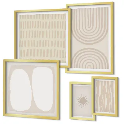 Bildergalerie-Set für die Wand mit stilvollen abstrakten Formen
