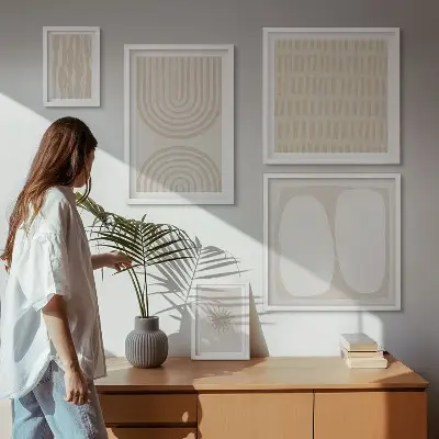 Bildergalerie-Set für die Wand mit stilvollen abstrakten Formen