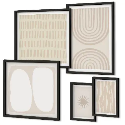 Bildergalerie-Set für die Wand mit stilvollen abstrakten Formen