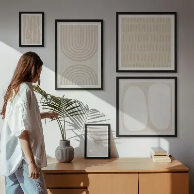 Bildergalerie-Set für die Wand mit stilvollen abstrakten Formen