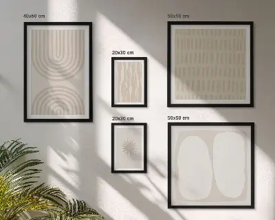 Bildergalerie-Set für die Wand mit stilvollen abstrakten Formen