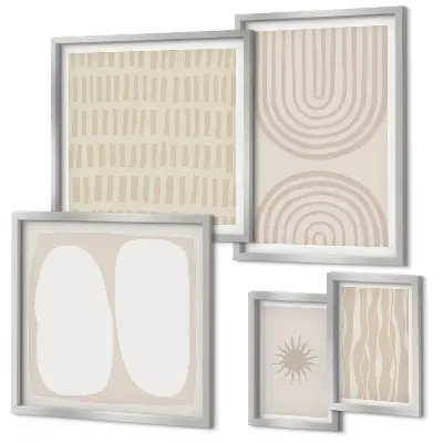 Bildergalerie-Set für die Wand mit stilvollen abstrakten Formen