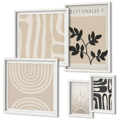 Modernes wandbilder-set Stilvolle, neutrale Pflanzenmotive