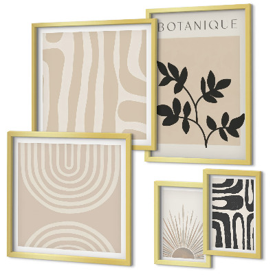 Modernes wandbilder-set Stilvolle, neutrale Pflanzenmotive