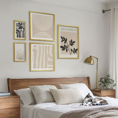 Modernes wandbilder-set Stilvolle, neutrale Pflanzenmotive