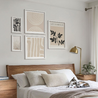 Modernes wandbilder-set Stilvolle, neutrale Pflanzenmotive