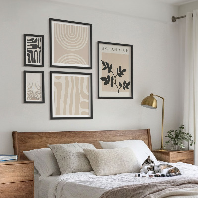 Modernes wandbilder-set Stilvolle, neutrale Pflanzenmotive