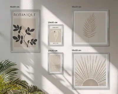 Bilderset fürs Sofa stilvolle florale und geometrische Dekorationen