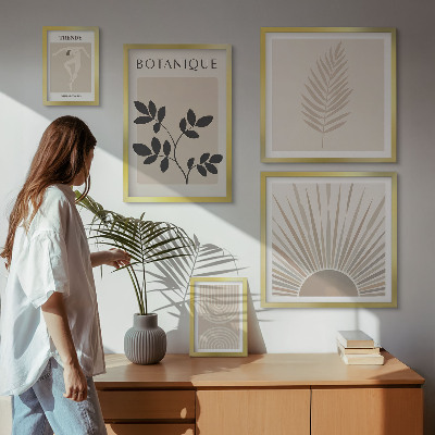 Bilderset fürs sofa Stilvolle florale geometrische Dekorationen