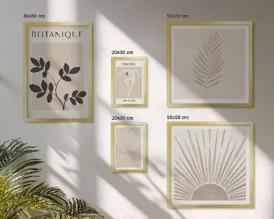 Bilderset fürs Sofa stilvolle florale und geometrische Dekorationen