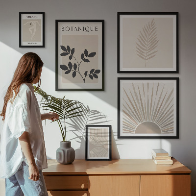 Bilderset fürs sofa Stilvolle florale geometrische Dekorationen