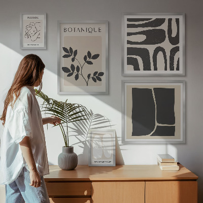 Bildergalerie-set für die wand Stilvolle abstrakte Pflanzengrafiken