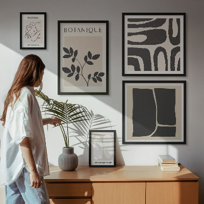 Bildergalerie-set für die wand Stilvolle abstrakte Pflanzengrafiken