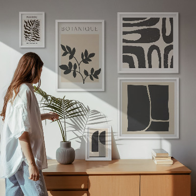 Modernes wandbilder-set Stilvolle abstrakte Naturgrafiken