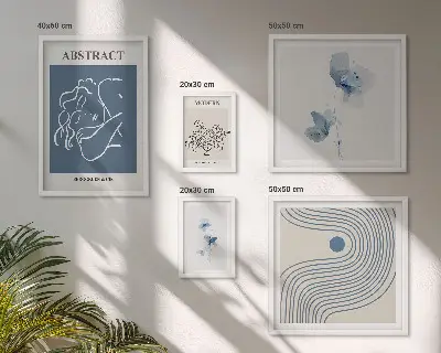 Modernes Wandbilder-Set mit abstraktem Floristenstil