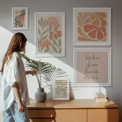 Bildergalerie-Set für die Wand stilvolle Dekoration mit Naturblumen