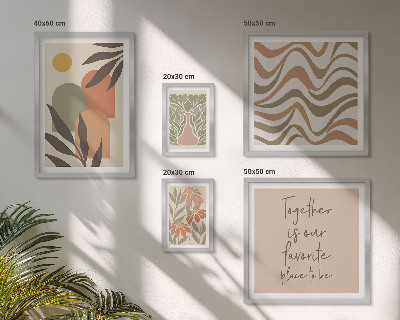 Modernes wandbilder-set Stilvolle pastellfarbene Pflanzendekorationen