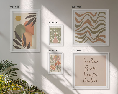 Modernes wandbilder-set Stilvolle pastellfarbene Pflanzendekorationen