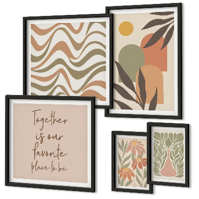 Modernes wandbilder-set Stilvolle pastellfarbene Pflanzendekorationen