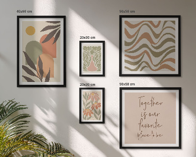 Modernes wandbilder-set Stilvolle pastellfarbene Pflanzendekorationen