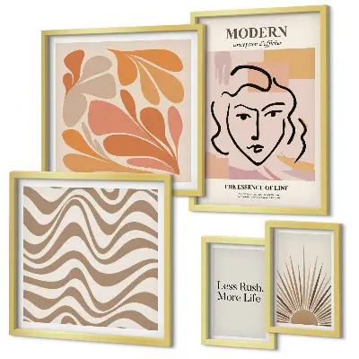 Bildergalerien-Set für die Wand im modernen abstrakten Stil