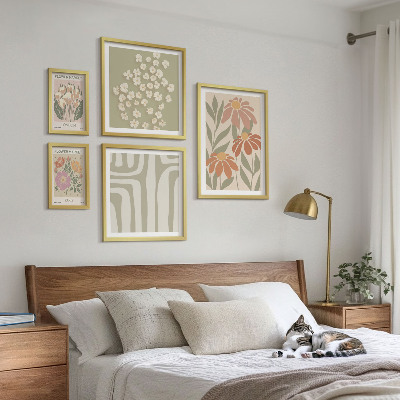 Modernes wandbilder-set Blumenmuster London Paris Boho