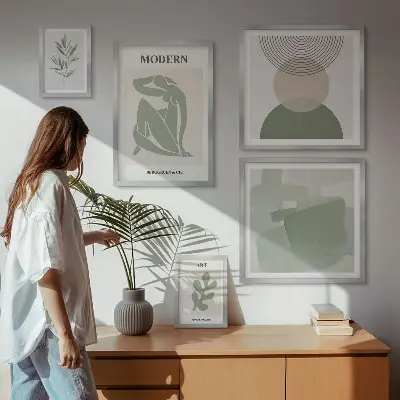 Modernes Wandbilder-Set mit abstraktem Design