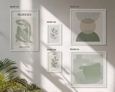 Modernes Wandbilder-Set mit abstraktem Design