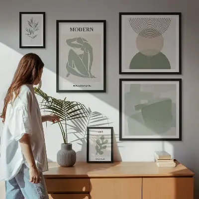 Modernes Wandbilder-Set mit abstraktem Design