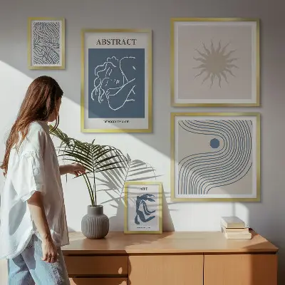 Bildergalerie-Set für die Wand abstrakte Geometrie im stilvollen Design