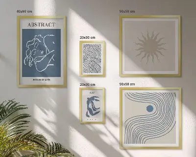 Bildergalerie-Set für die Wand abstrakte Geometrie im stilvollen Design