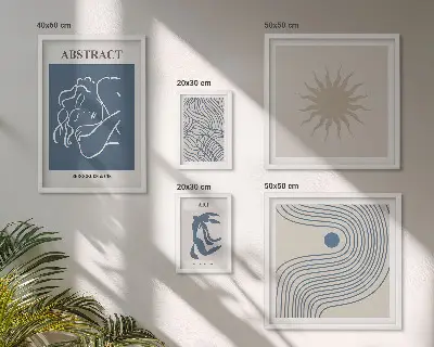 Bildergalerie-Set für die Wand abstrakte Geometrie im stilvollen Design