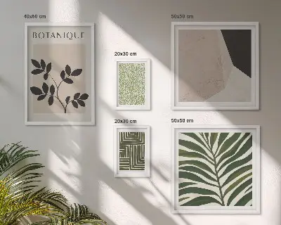 Modernes Wandbilder-Set mit Pflanzenmotiven