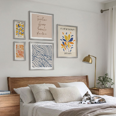 Bildergalerie-set für die wand Blumenmotive, Londoner Inschriften
